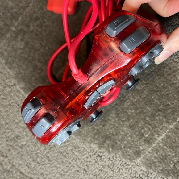 *6 for $10!* *UNTESTED* Dual Impact Colors Transparent Red PS1 Controller - Picture 6 of 14